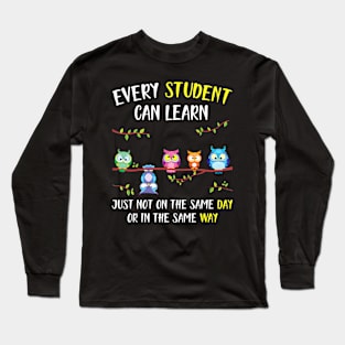 Back To School Every Student Can Learn Owl Long Sleeve T-Shirt